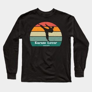 Sunset Karate Pose Tee - Martial Artist's Spirit Long Sleeve T-Shirt